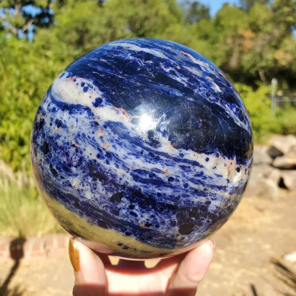 XL Dark Blue Sodalite Crystal Sphere 107mm 1840 grams